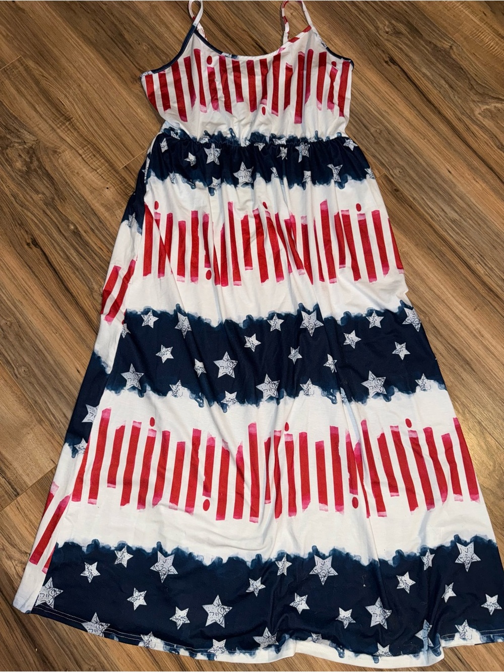PatPat Red White and Navy Star & Stripe Maxi Dress